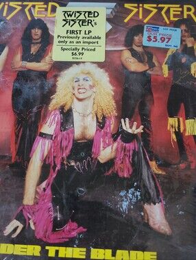 Twisted Sister 'Under the Blade' LP Cover - Pink & Black Artwork